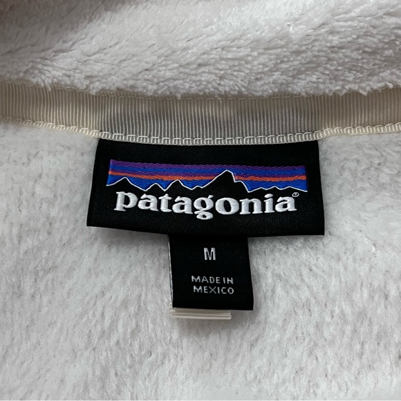 Patagonia Raw Linen White Cream X-Dye Retool Snap T Fleece Jacket Pullover Top M - Picture 3 of 10